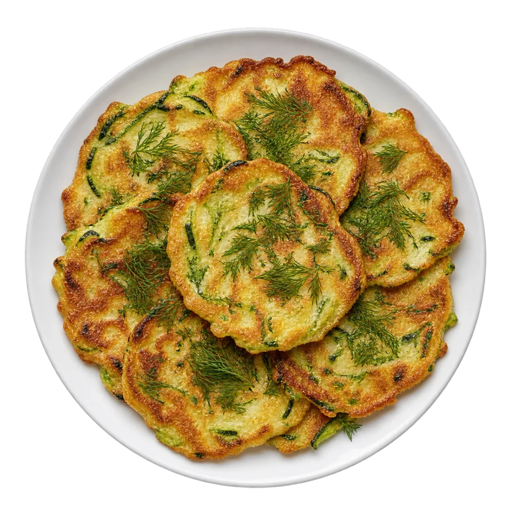 Кабачковые оладьи с укропом